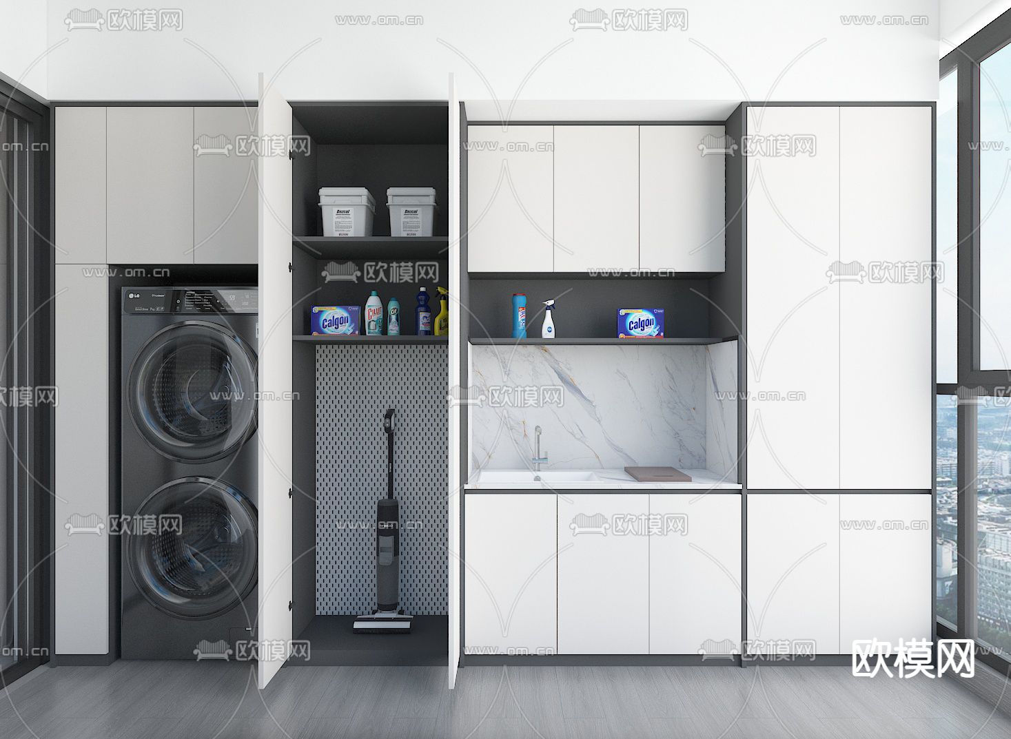 洗衣柜 浴室柜3d模型下载