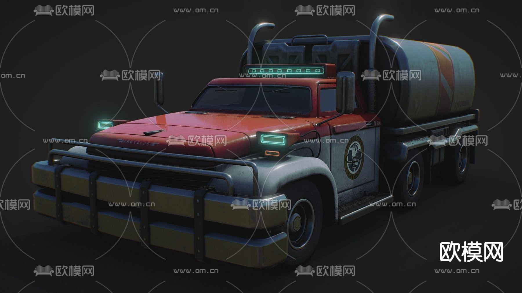 工业风战前 辐射燃料 坦克卡车 车3d模型下载