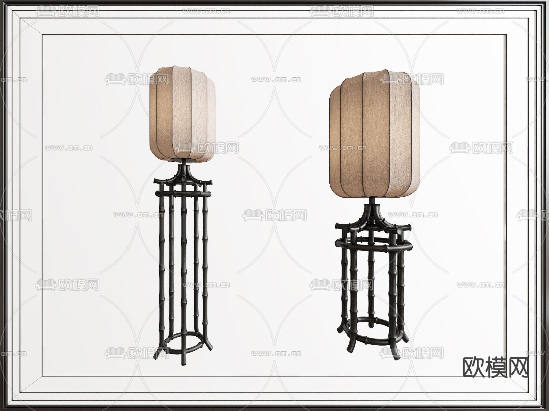 新中式落地灯 高台灯 竹子灯3d模型下载
