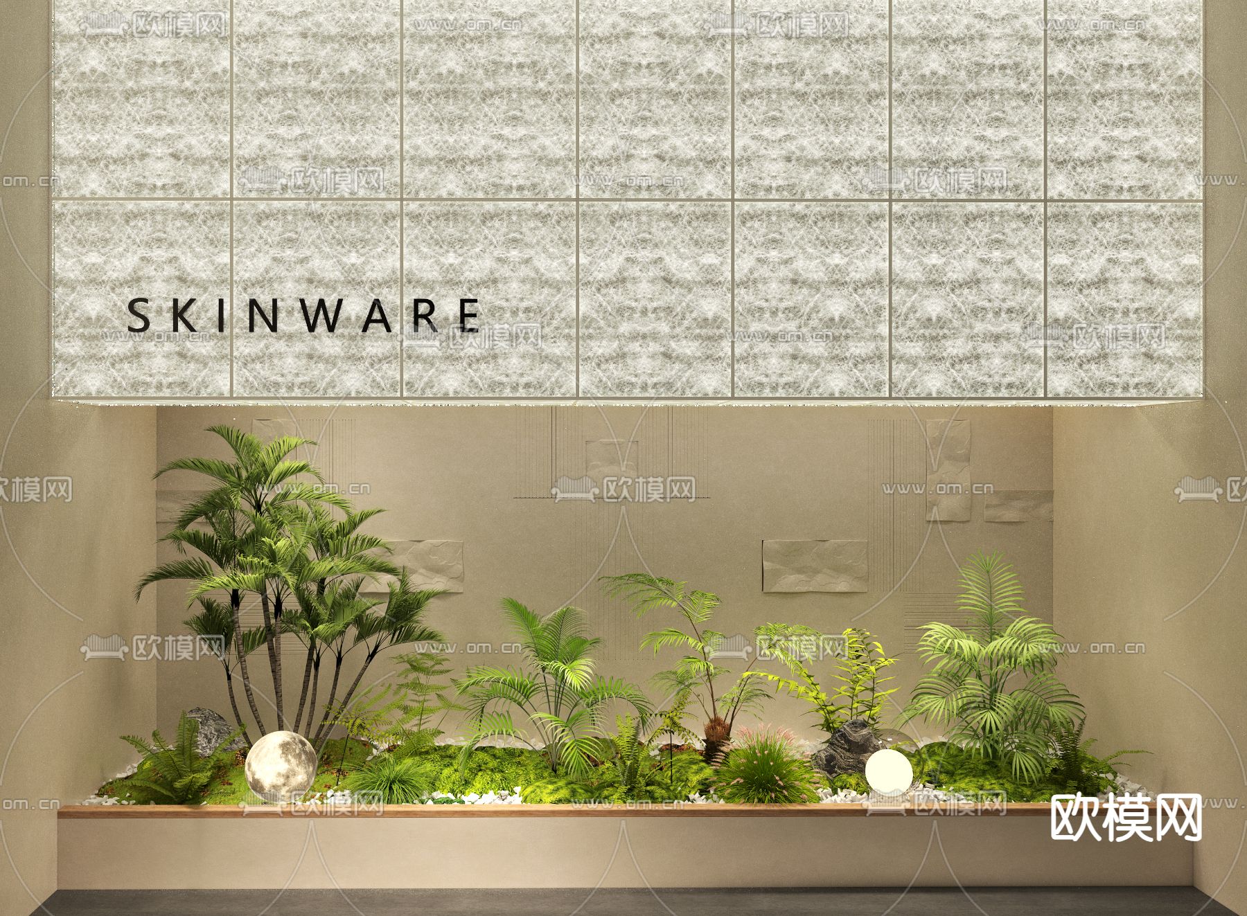 室内造景 景观造景 植物堆3d模型下载