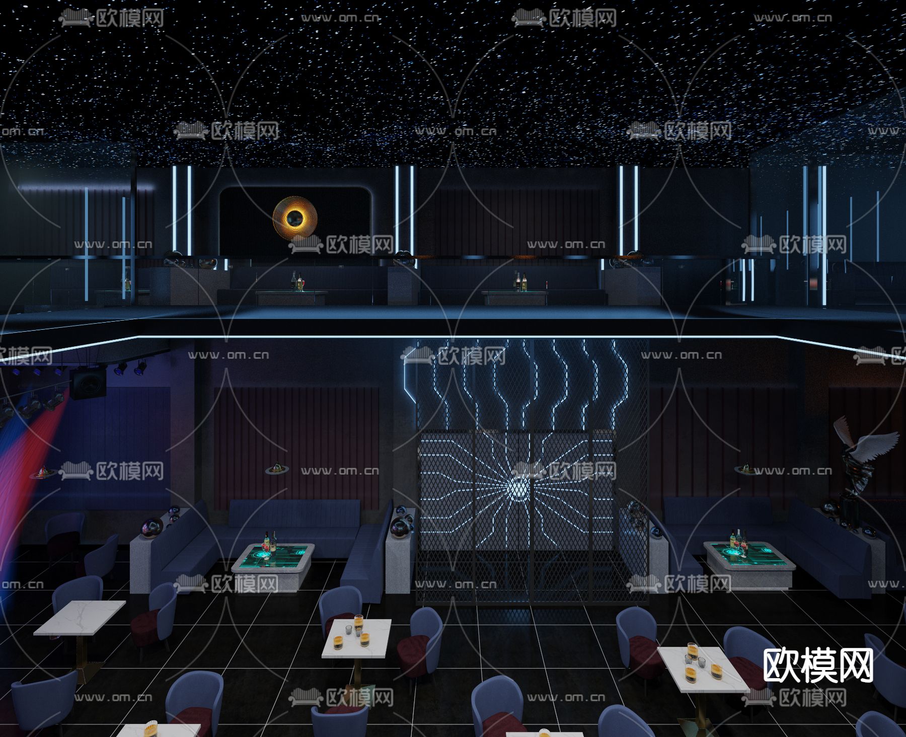 现代酒吧 清吧3d模型下载（渲染图1）