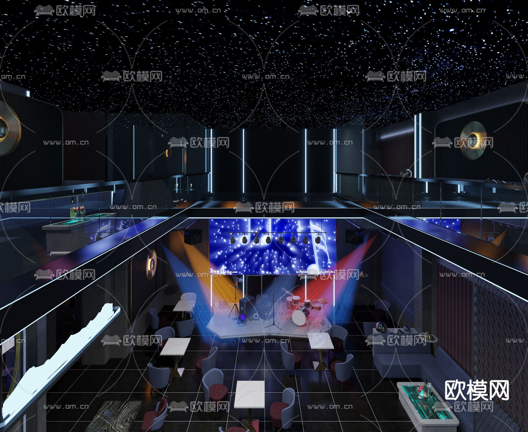 现代酒吧 清吧3d模型下载（渲染图4）