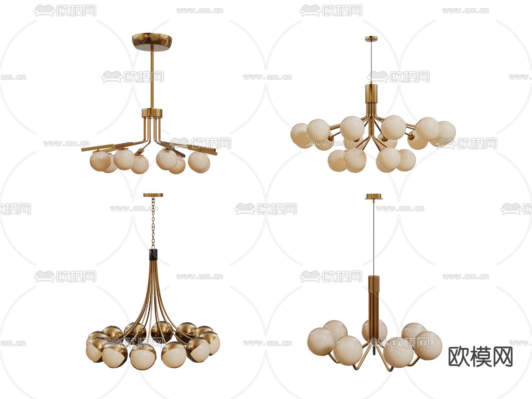 球形吊灯 大厅吊灯3d模型下载