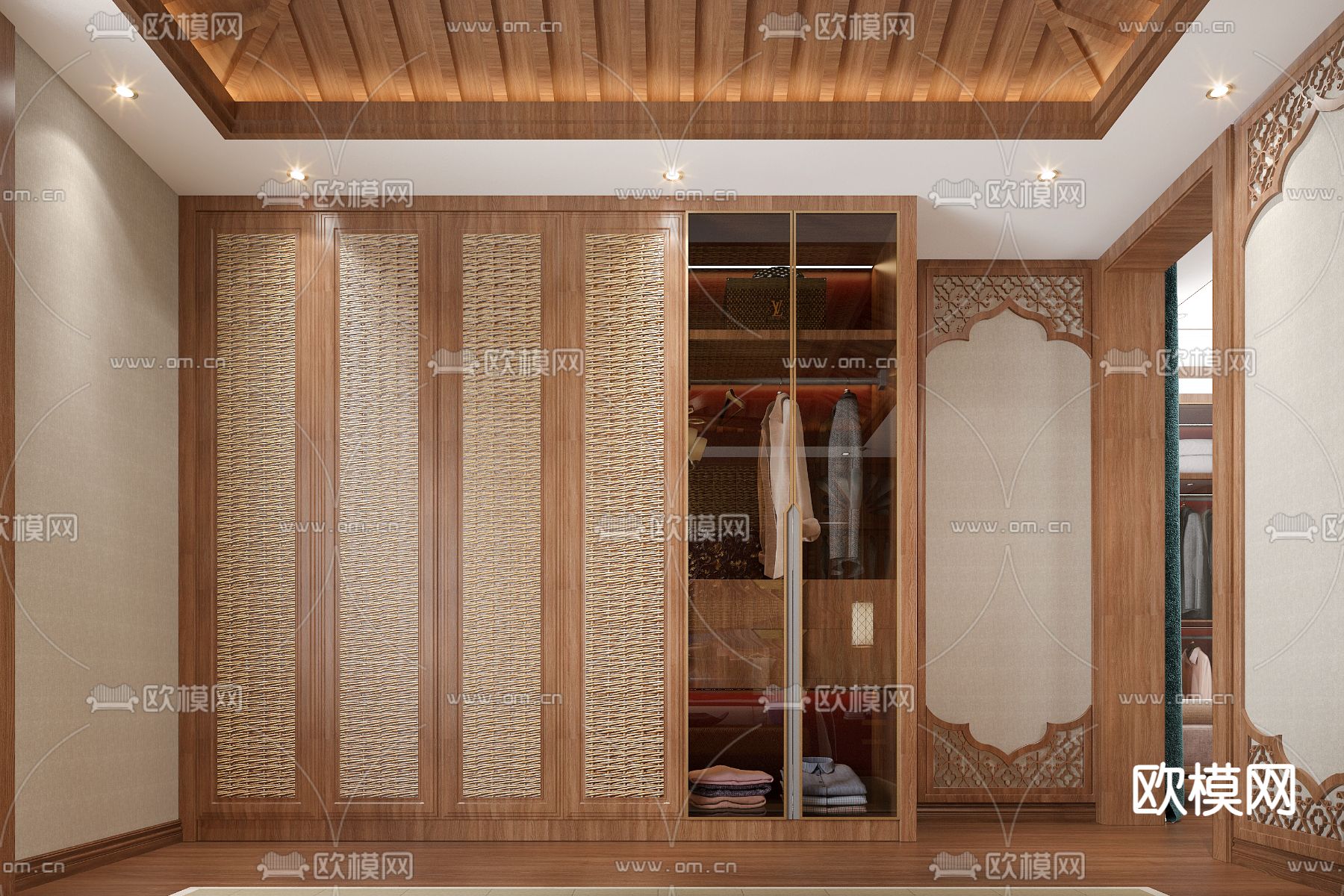 东南亚卧室 主卧 主人房3d模型下载（渲染图2）