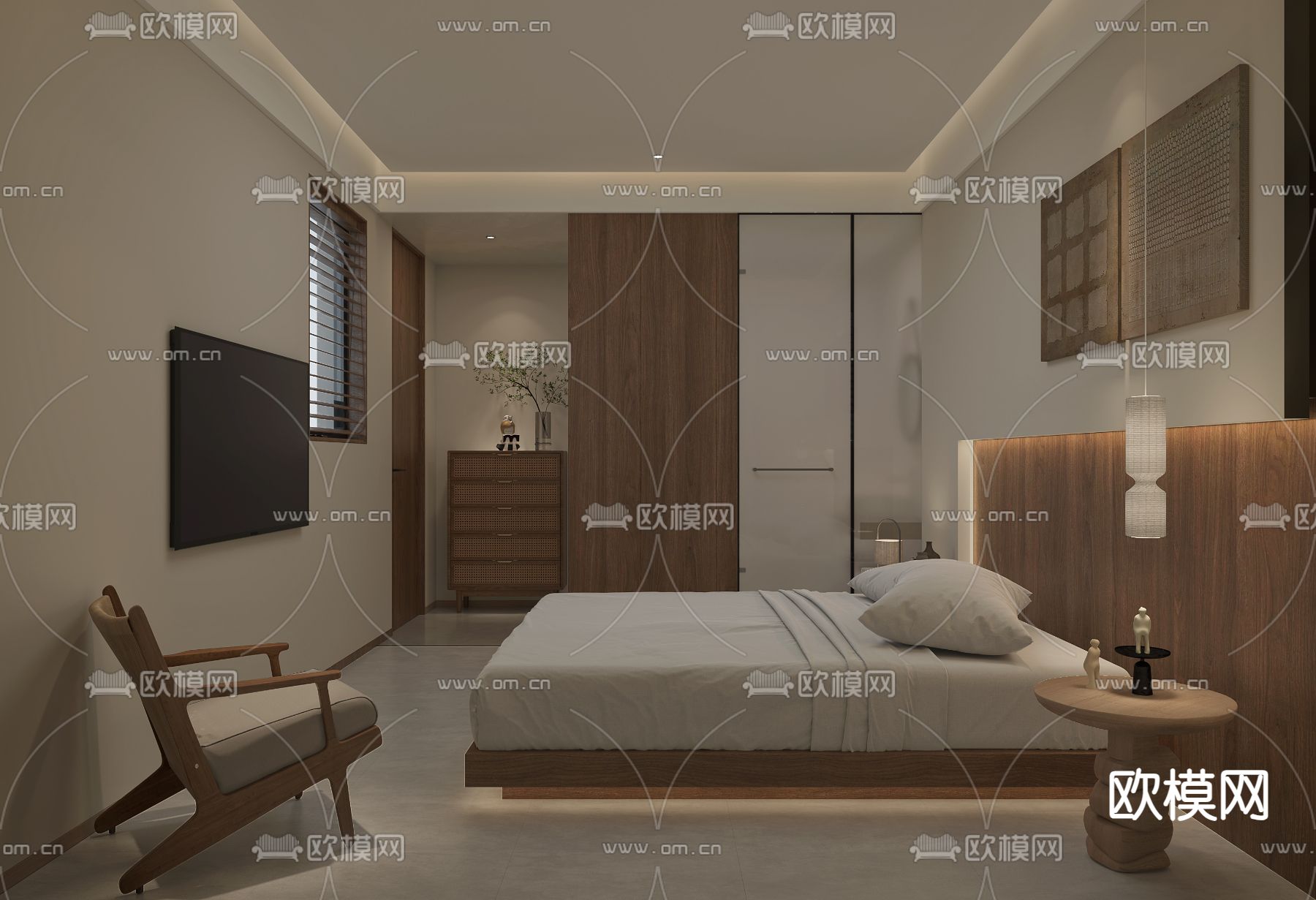 民宿酒店客房3d模型下载