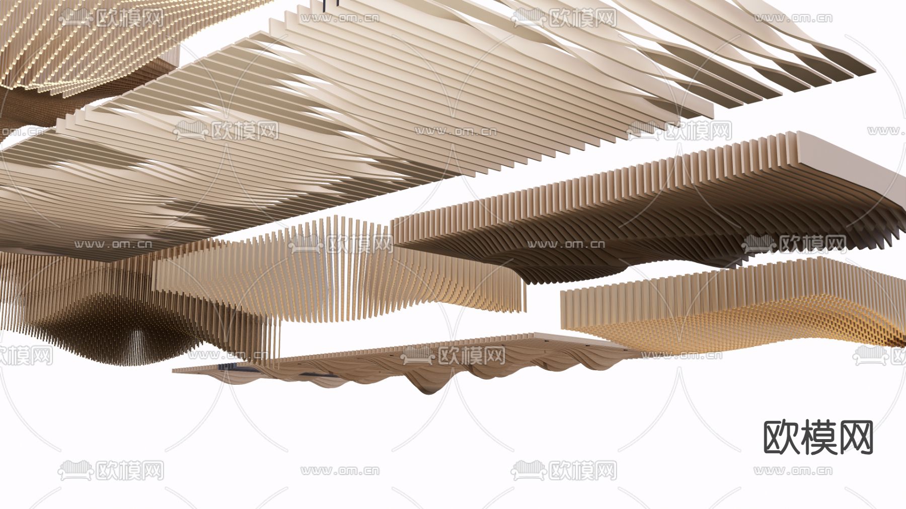 现代异形吊顶su模型
