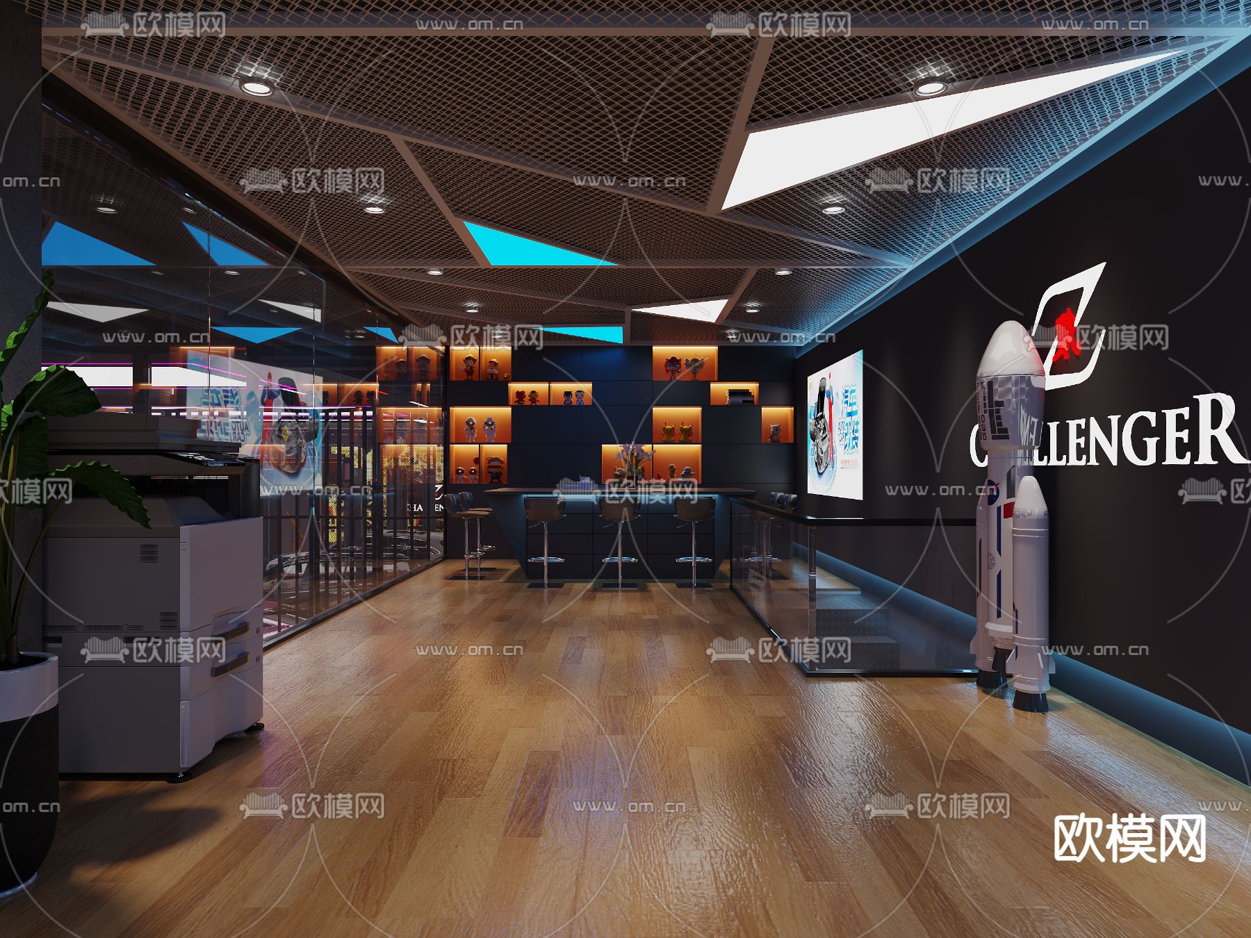 汽车维修店 4s店3d模型下载（渲染图6）