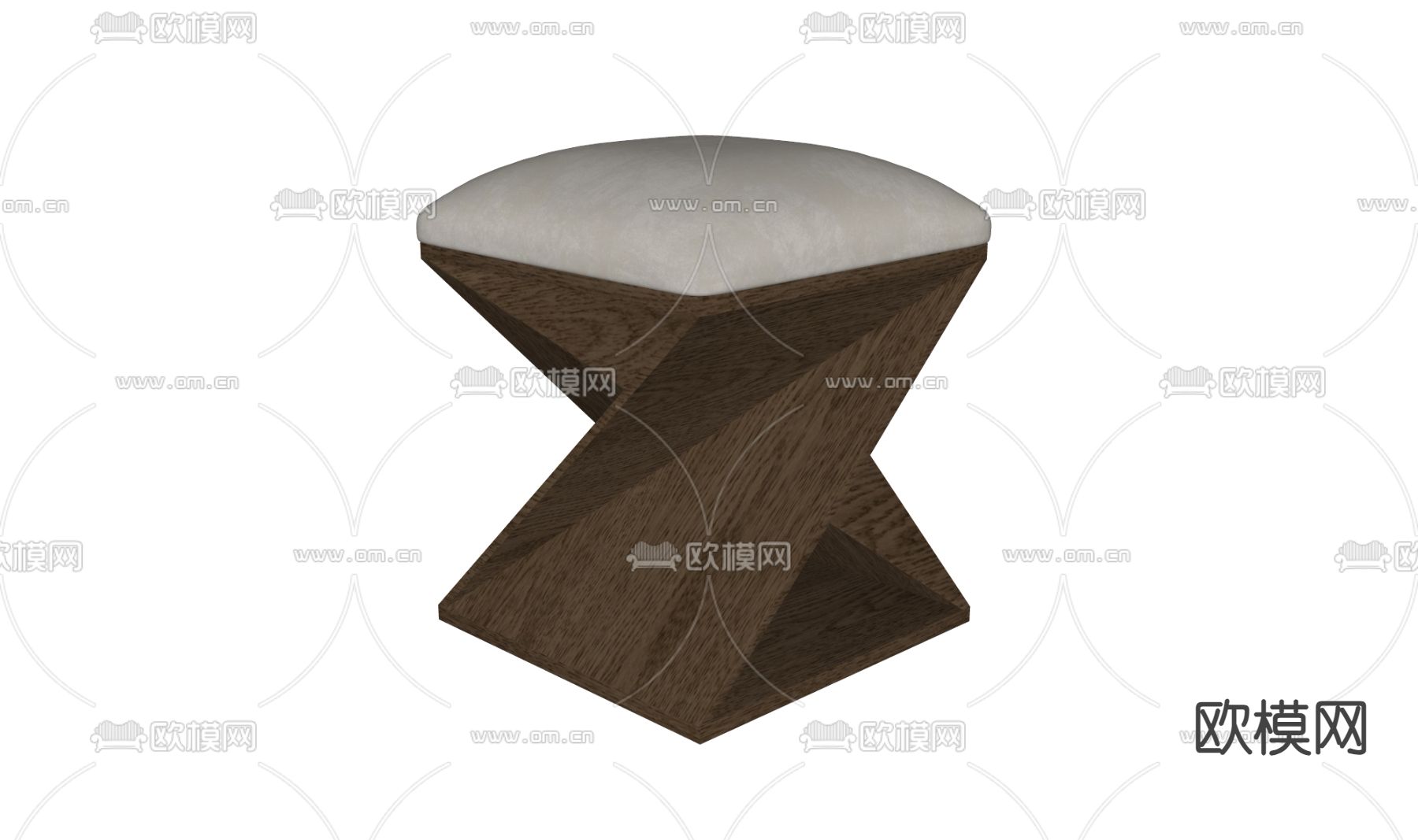 现代矮凳su模型下载（渲染图1）