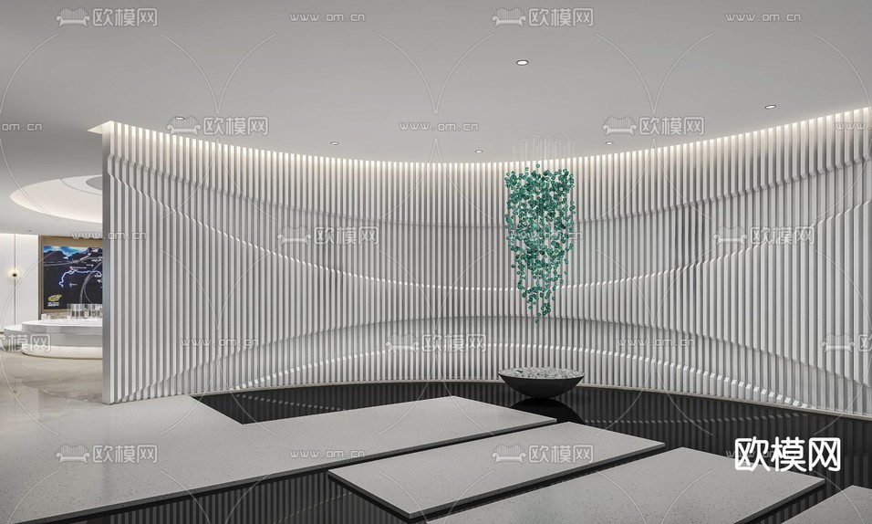 现代售楼处 沙盘区3d模型下载(渲染图2)