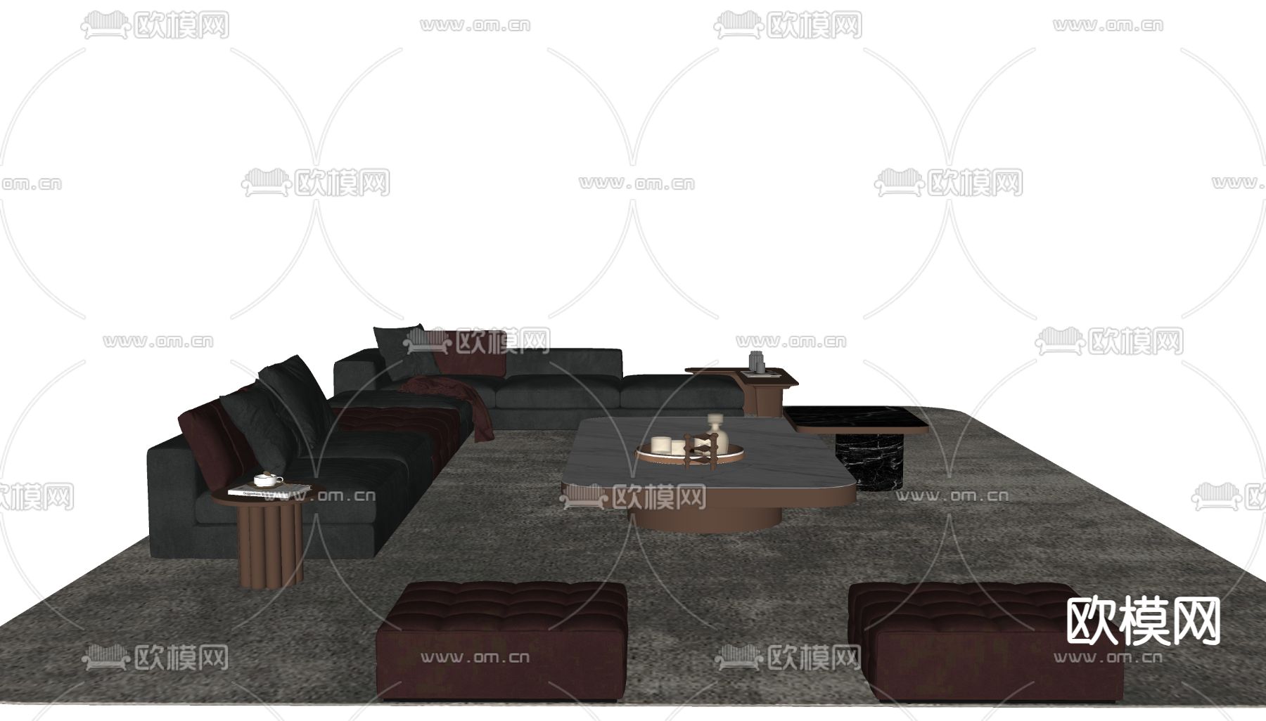 Minotti 组合沙发su模型下载（渲染图1）