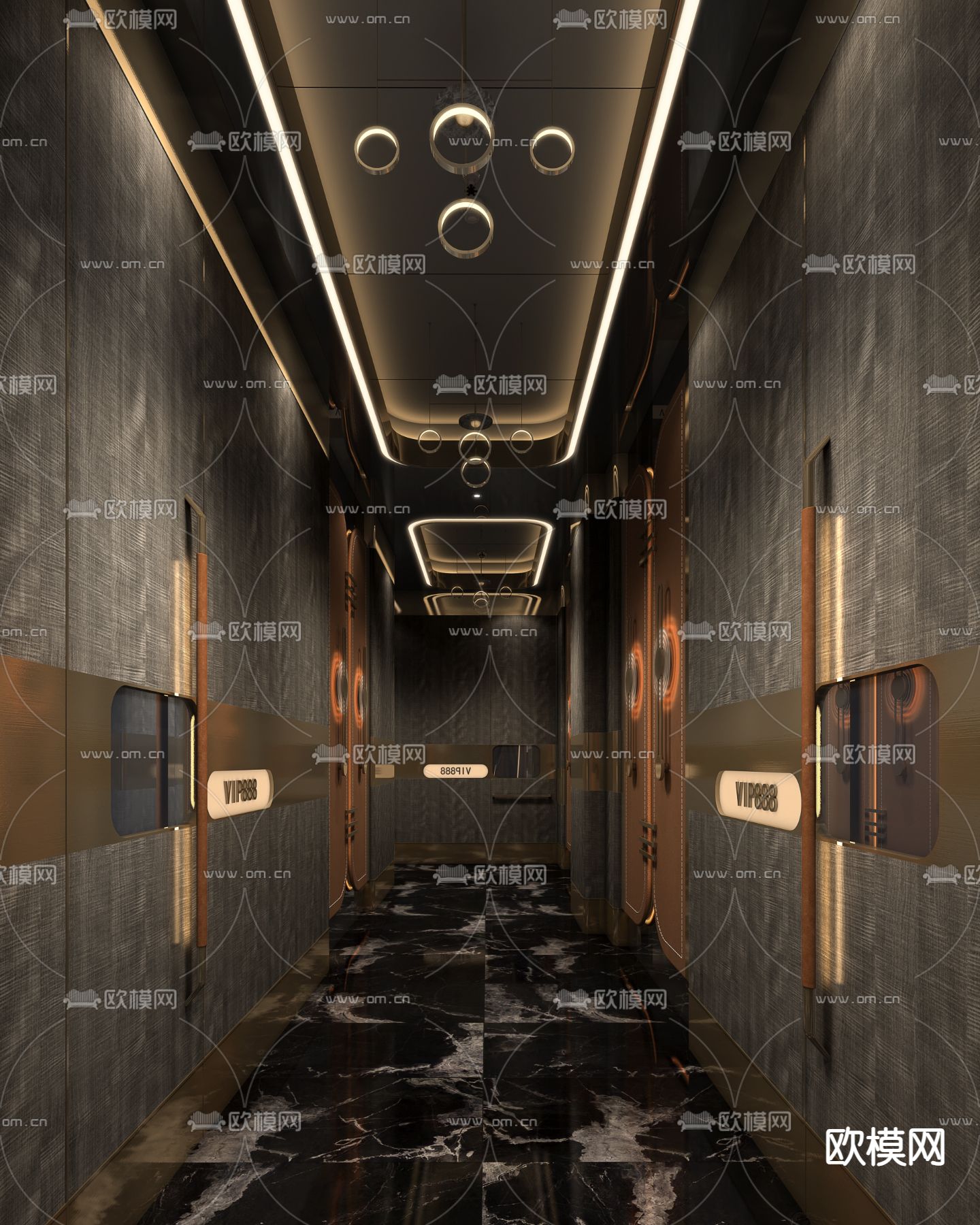 轻奢KTV过道3d模型下载