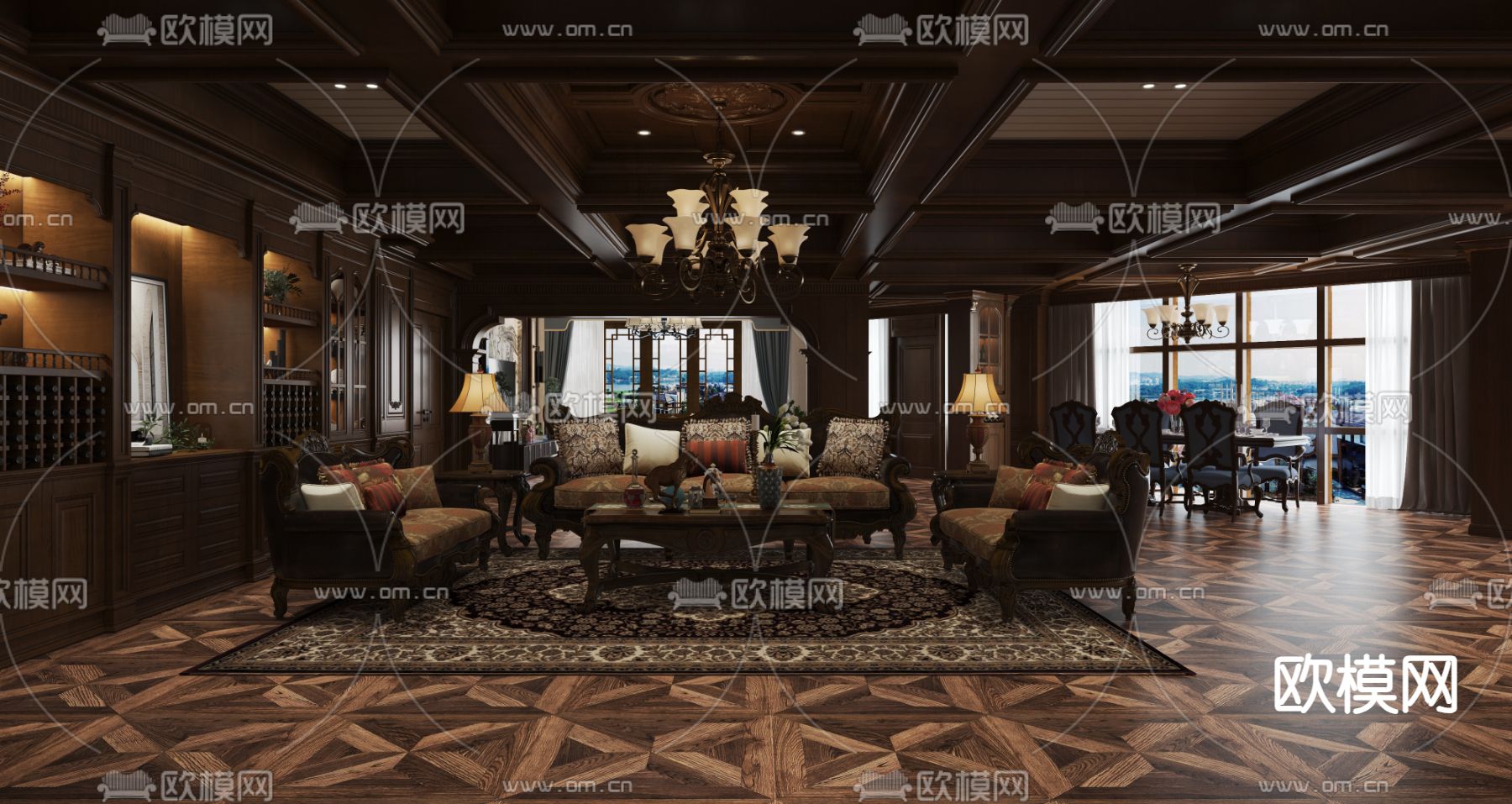 美式足浴会所3d模型下载