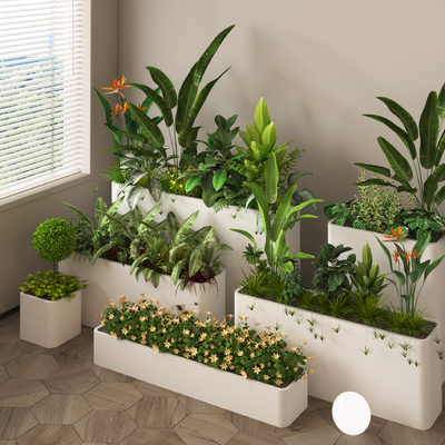  绿植花箱 植物堆 花池su模型 