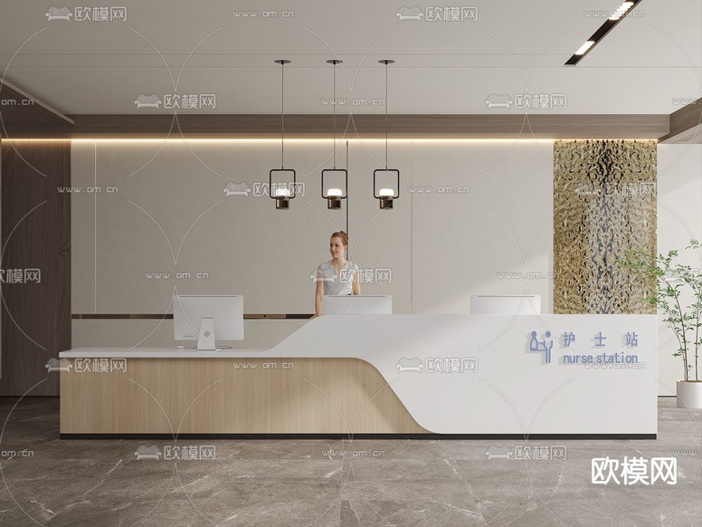护士站 服务台 导医台3d模型下载