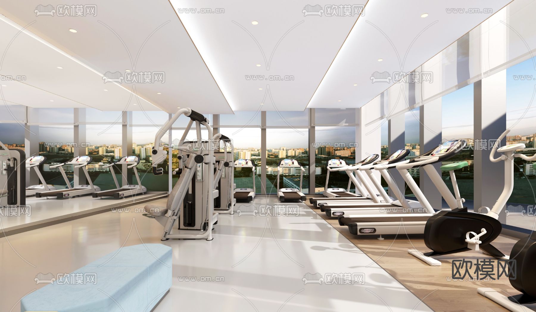 现代健身房3d模型下载