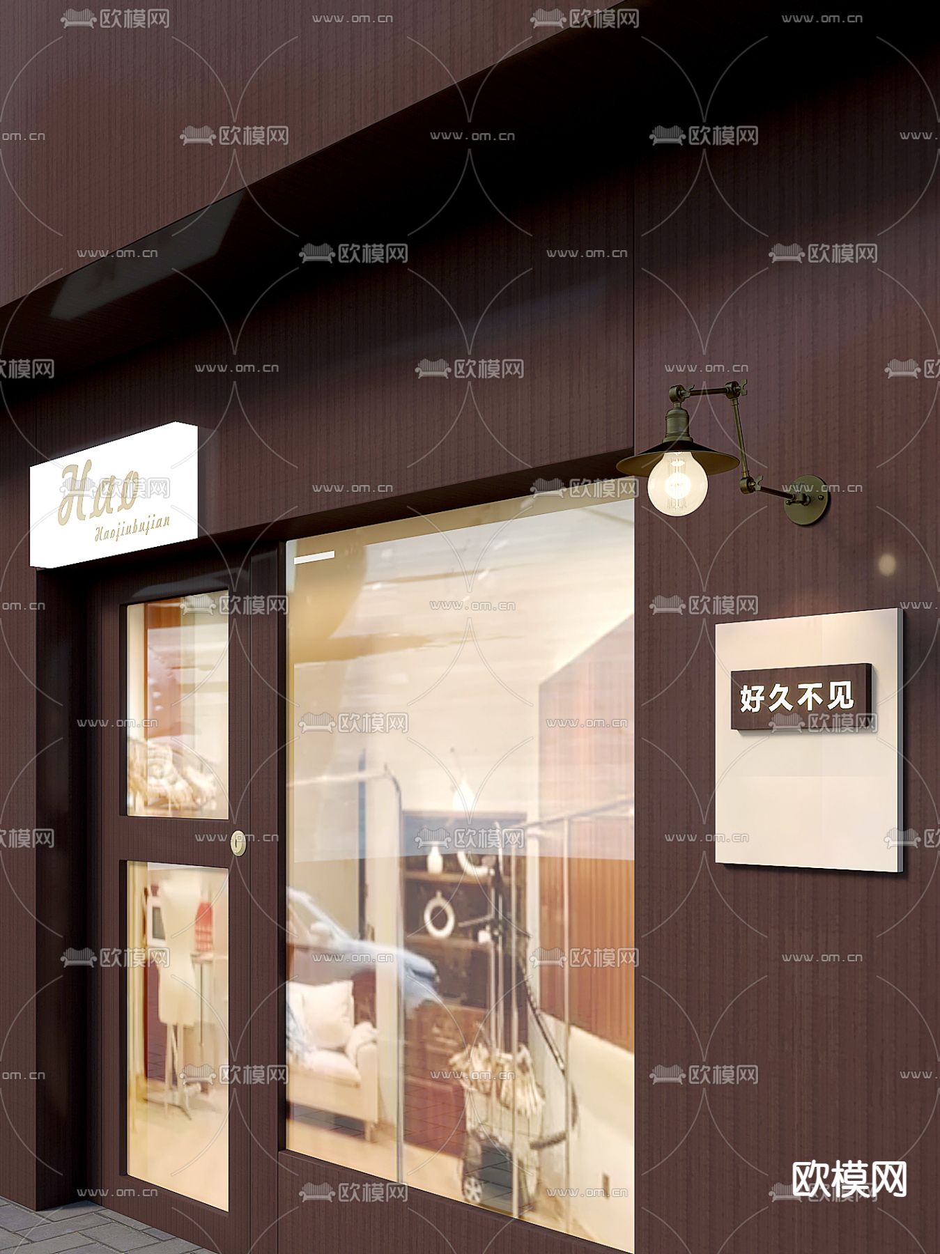 中古风店铺门头 门面3d模型下载（渲染图3）
