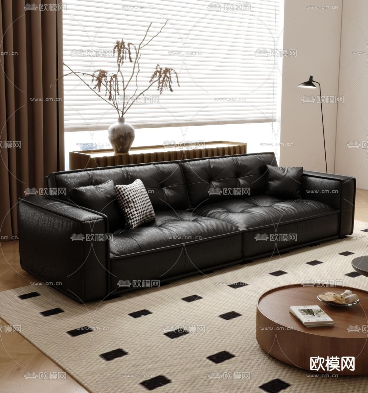 现代极简沙发3d模型下载