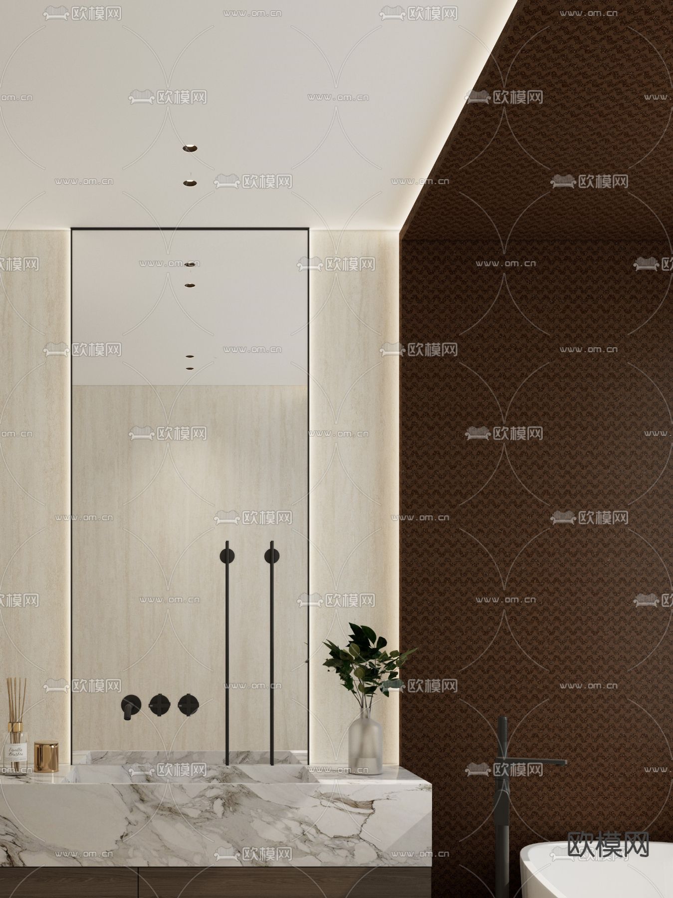 悬空洗手台 洗手盆3d模型下载（渲染图3）