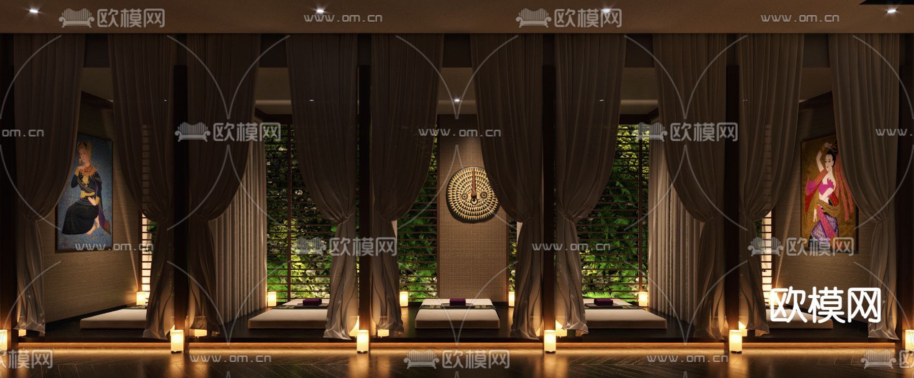 东南亚泰式按摩馆3d模型下载（渲染图1）