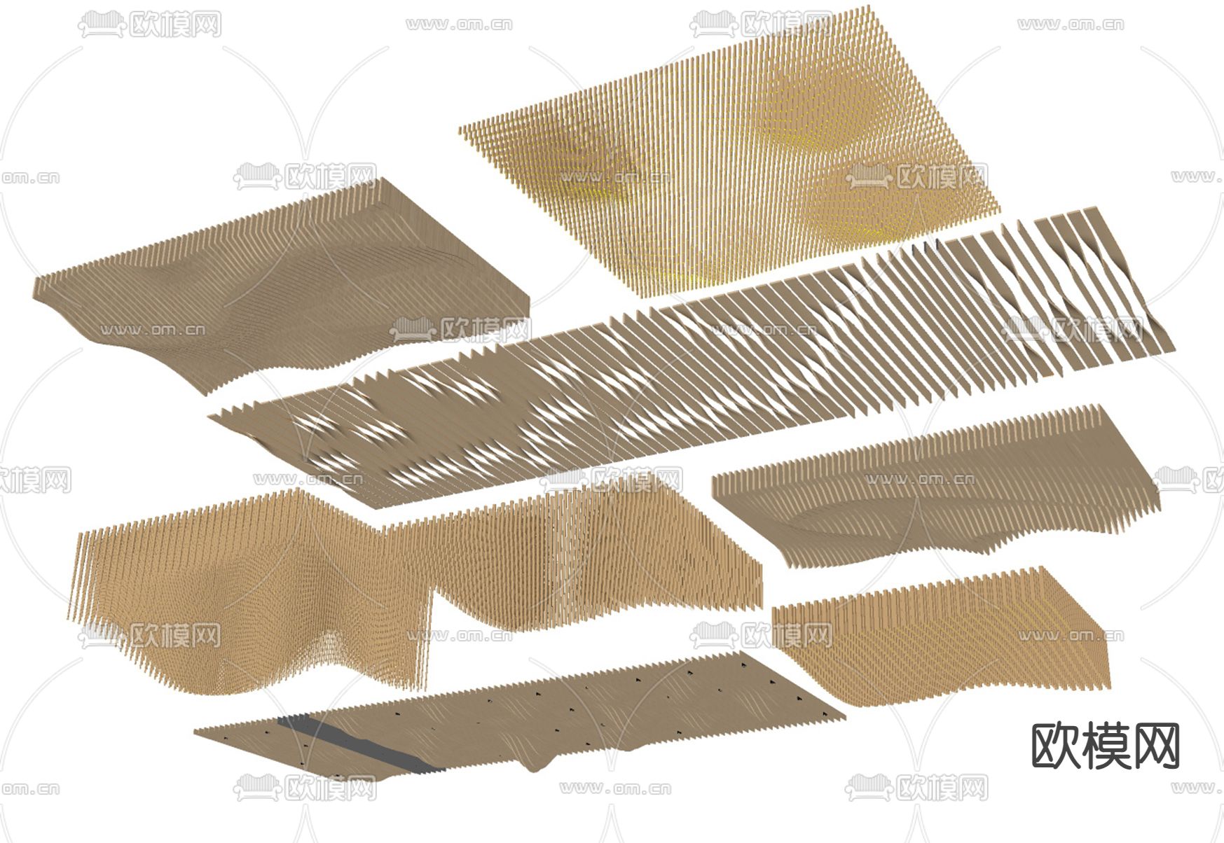 现代异形吊顶su模型