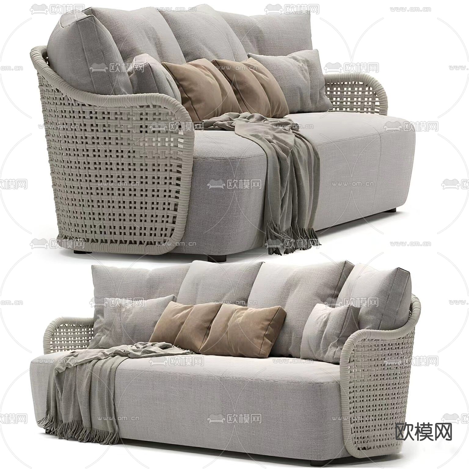 Poliform 三人沙发3d模型下载（渲染图2）