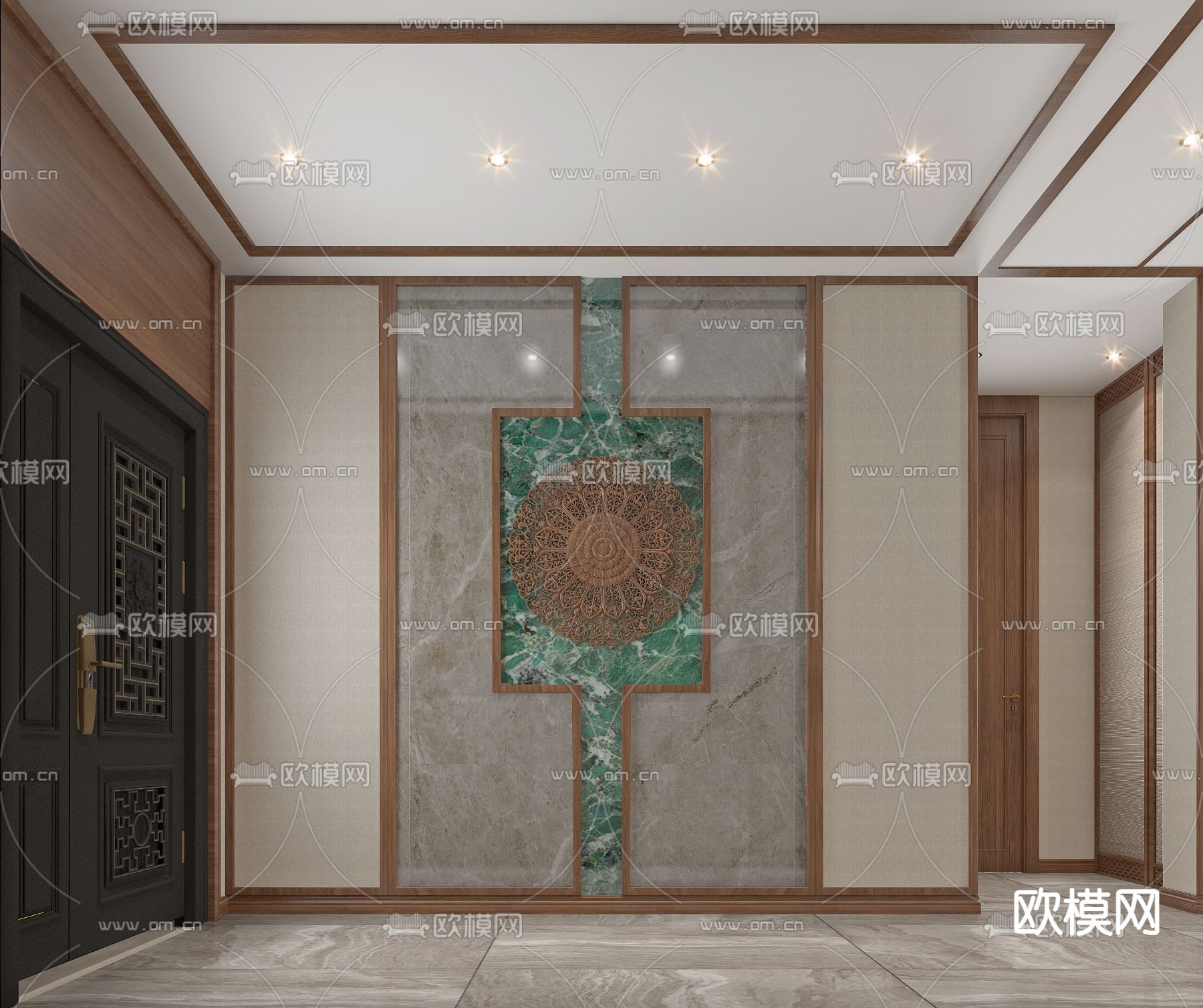 东南亚餐厅3d模型下载（渲染图2）