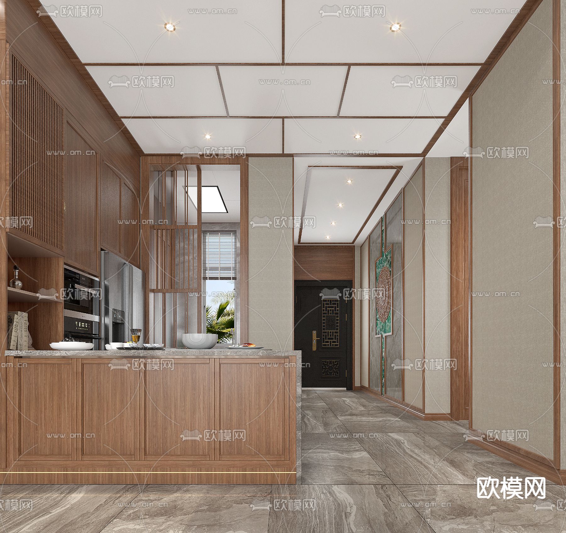 东南亚餐厅3d模型下载（渲染图4）