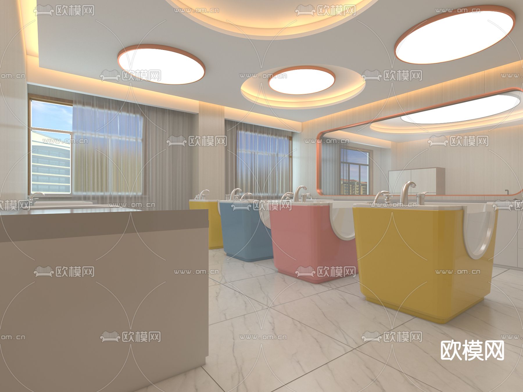 月子中心 育婴室 抚触室3d模型下载（渲染图2）