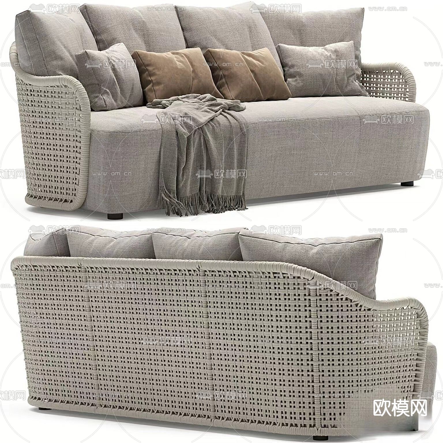 Poliform 三人沙发3d模型下载（渲染图1）