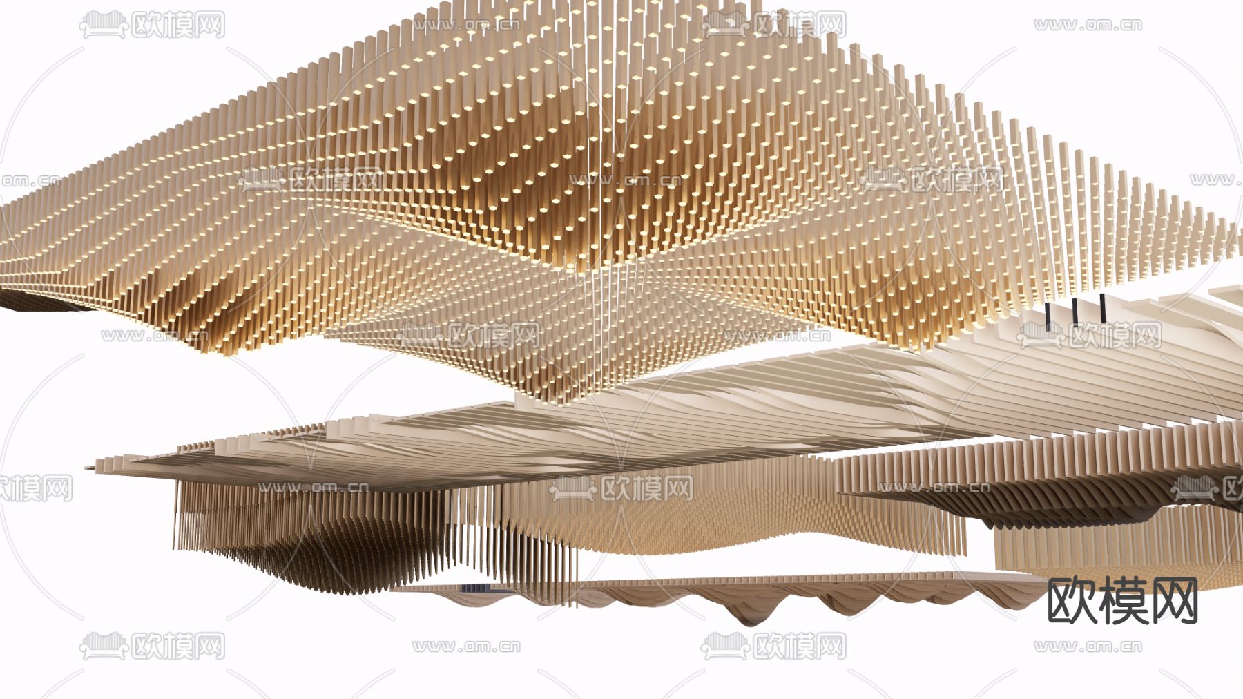 现代异形吊顶su模型