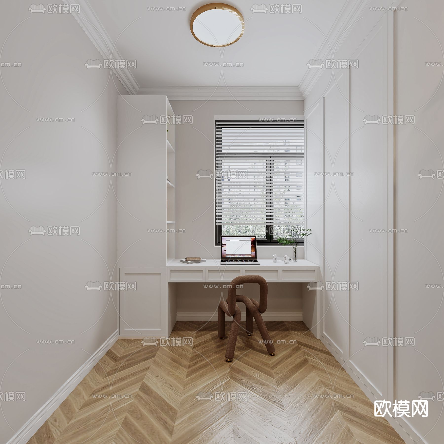 简欧客餐厅3d模型下载（渲染图3）