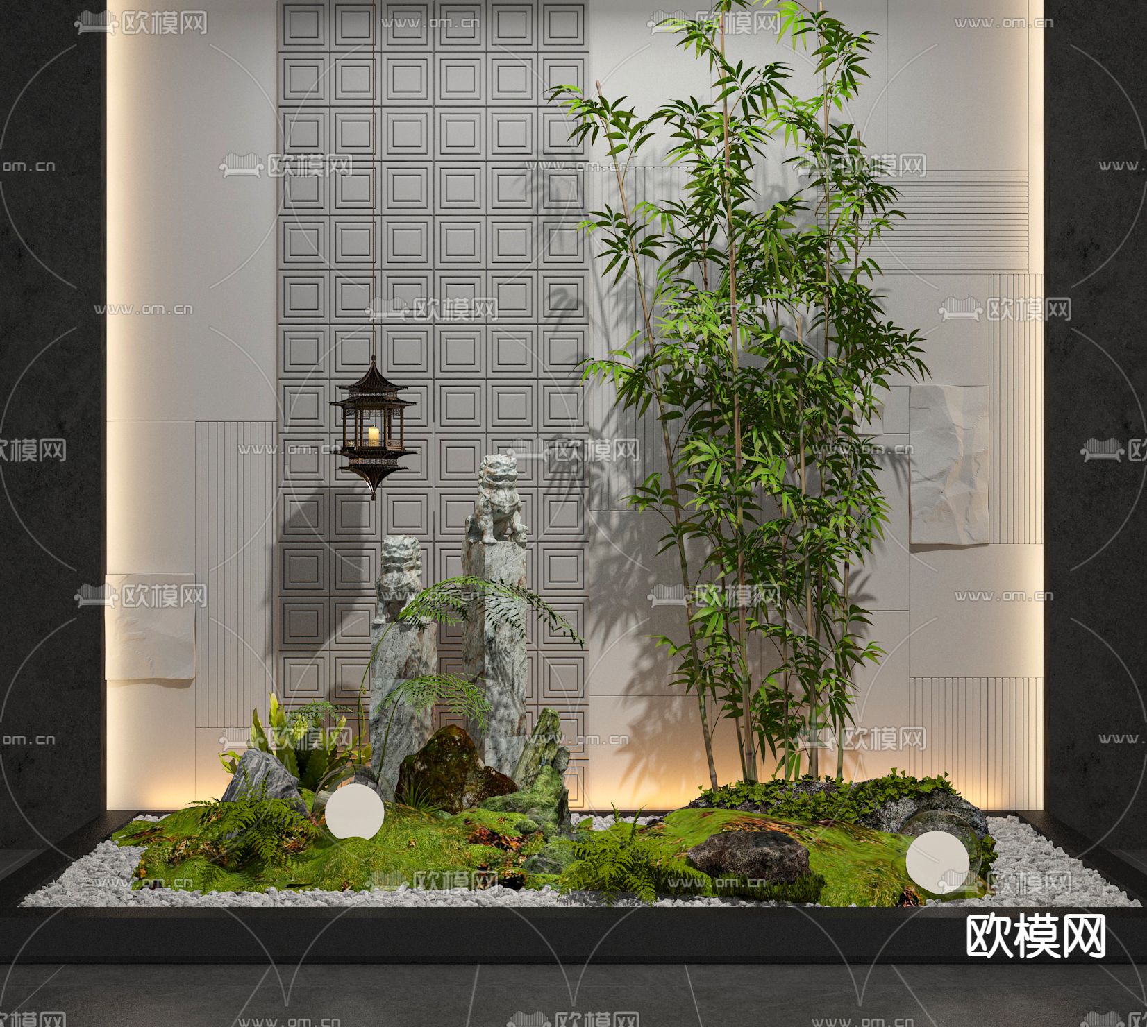 景观造景 竹子小品 植物堆3d模型下载