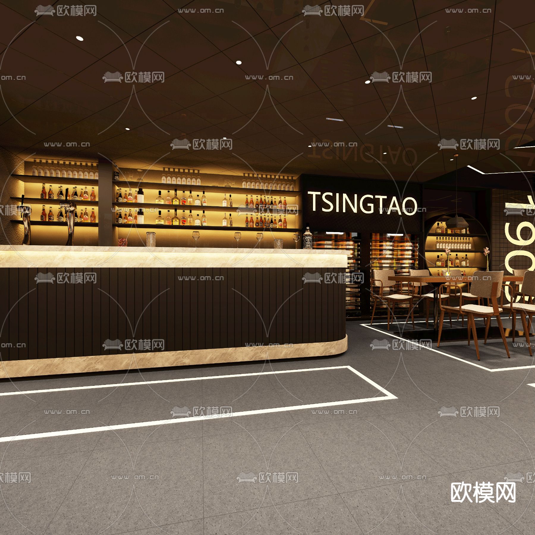 工业风音乐酒吧3d模型下载（渲染图1）