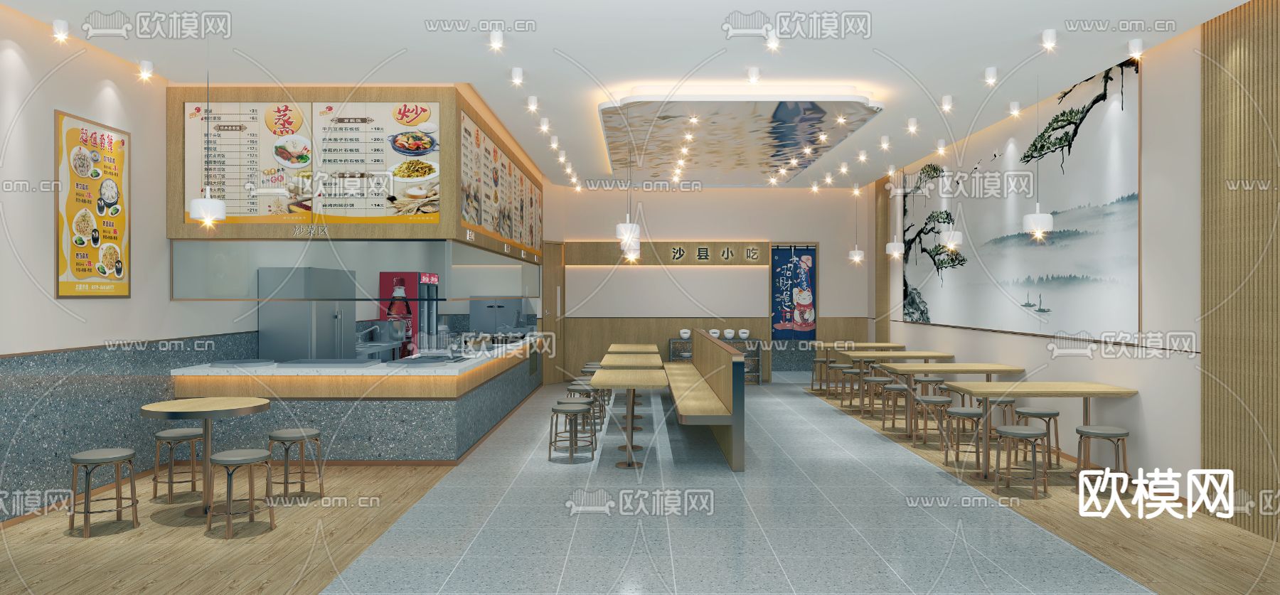 快餐店 小吃店3d模型下载