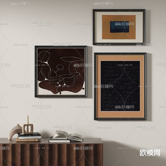 法式挂画 装饰画3d模型下载