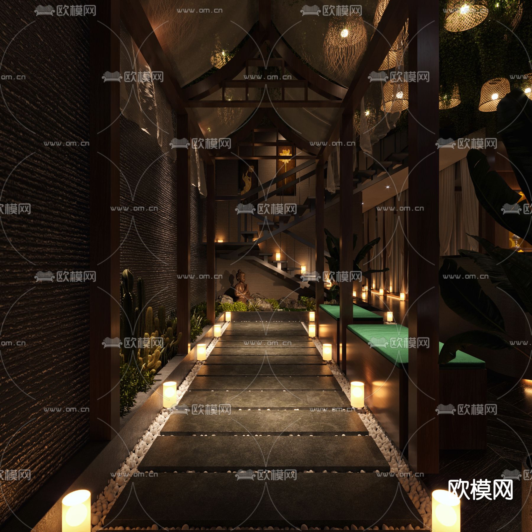 东南亚泰式按摩馆3d模型下载（渲染图2）