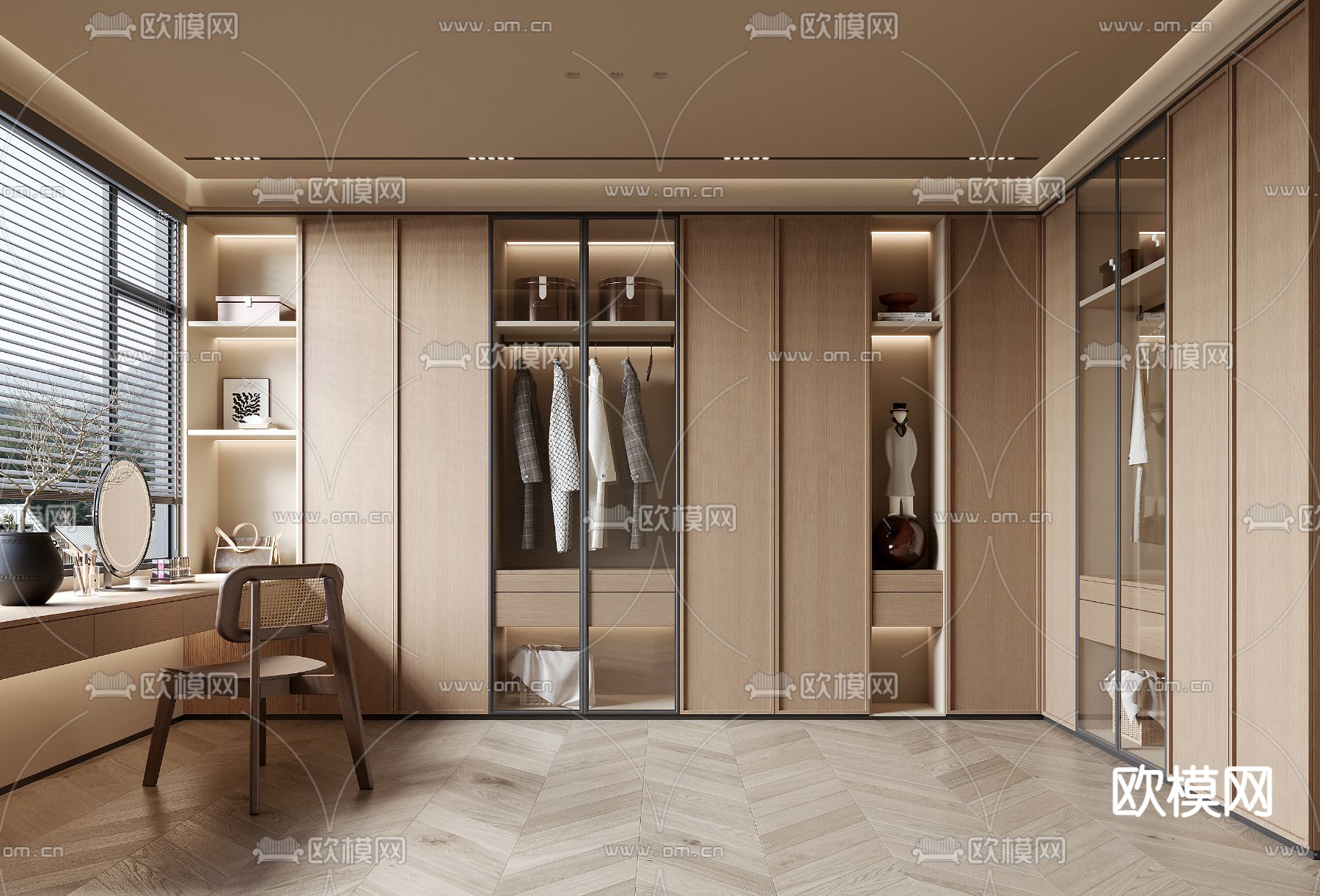 侘寂衣帽间3d模型下载