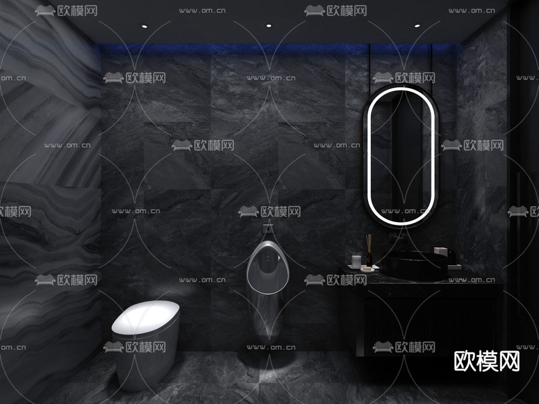 现代KTV厕所3d模型下载