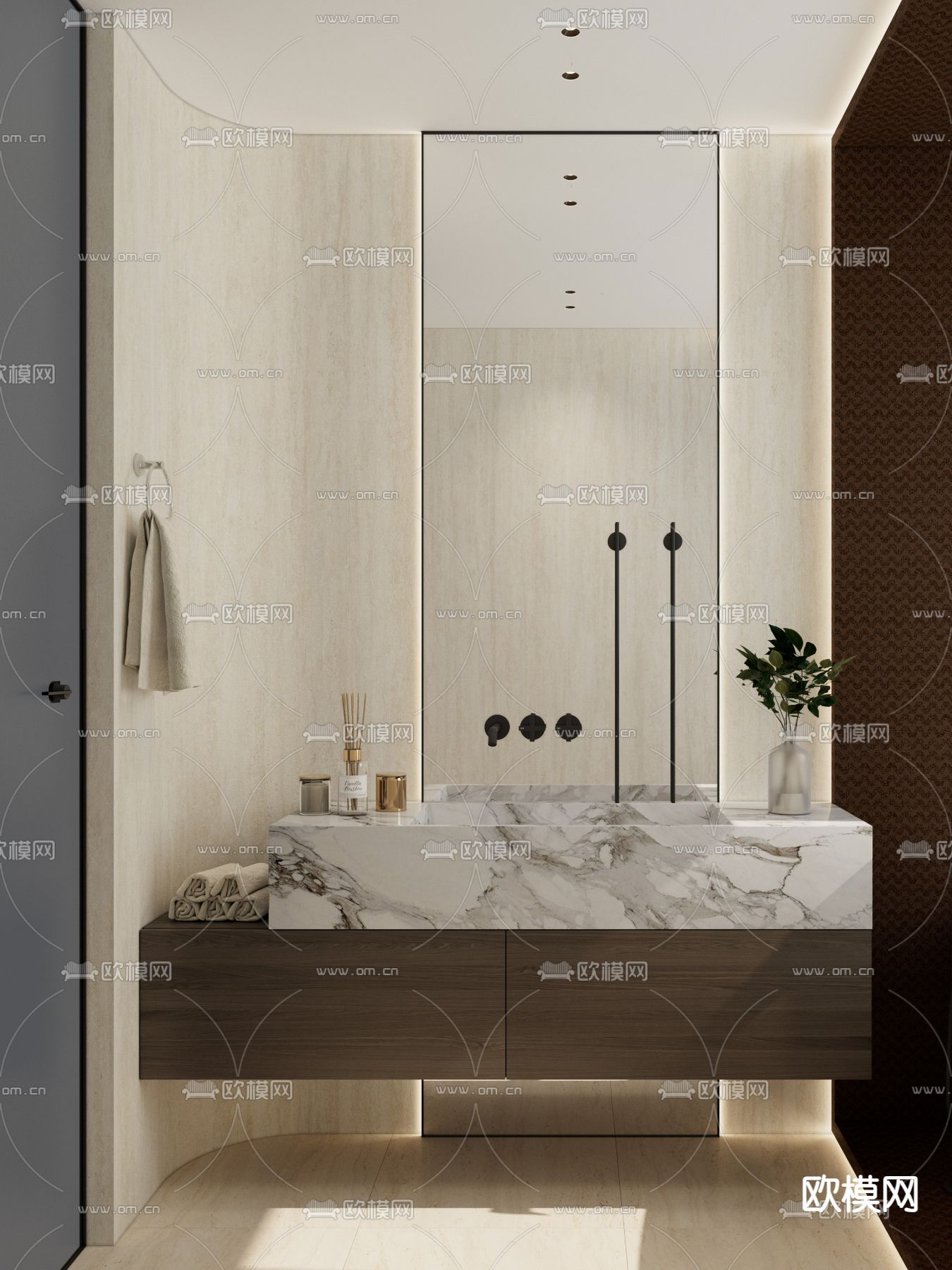 悬空洗手台 洗手盆3d模型下载（渲染图4）