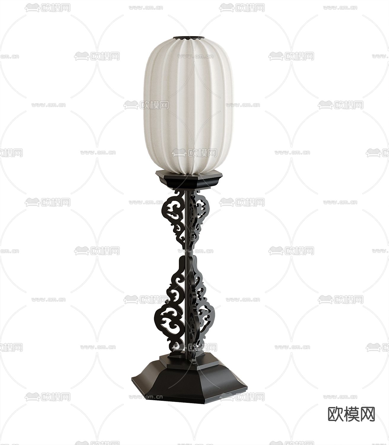 中式落地灯3d模型下载
