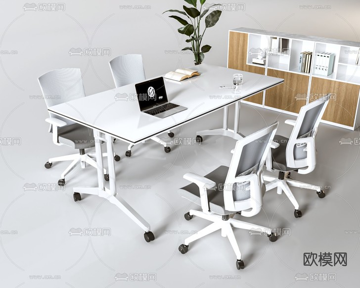 现代会议桌椅3d模型下载
