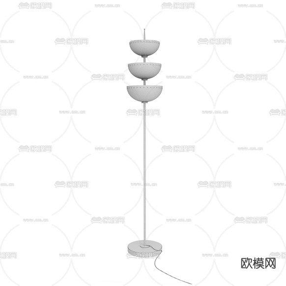 Torchiere 玻璃落地灯3d模型下载(渲染图3)