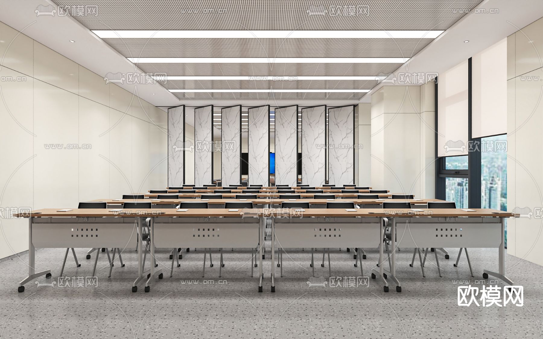 现代多媒体教室3d模型下载（渲染图3）