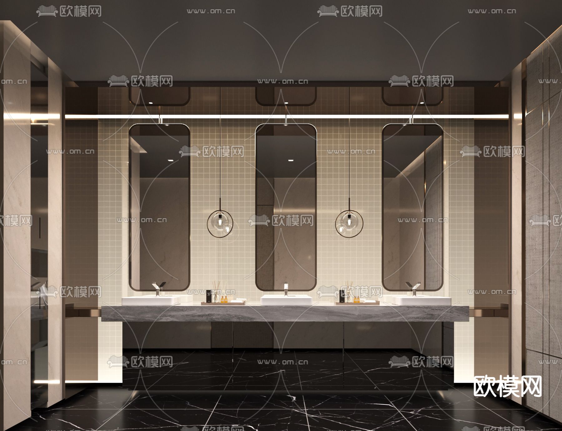 现代酒店卫生间 装饰灯3d模型下载