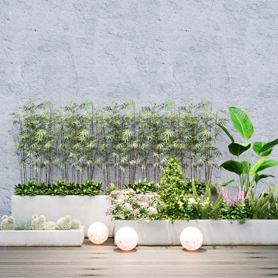  植物花箱 盆栽 盆景 植物堆su模型 