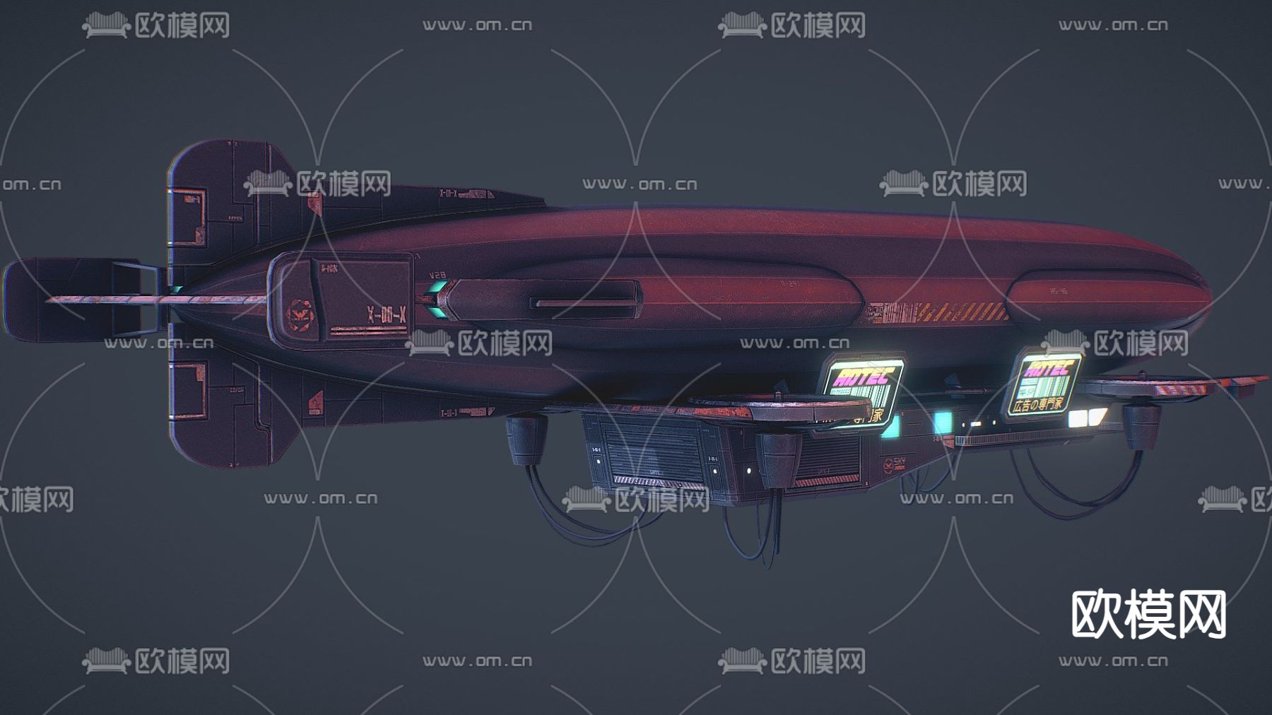 工业风宇宙飞船3d模型下载