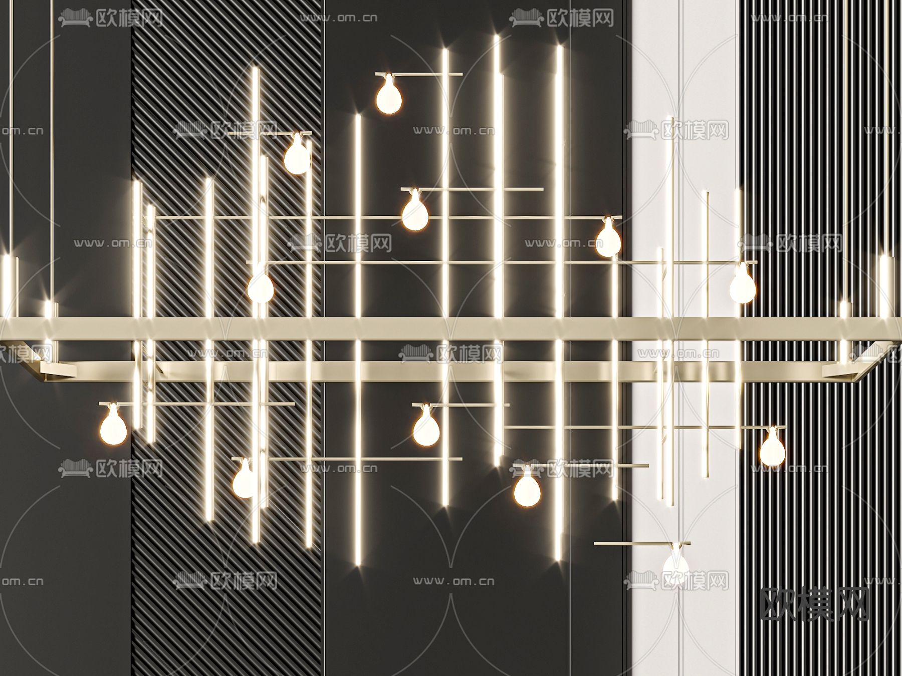酒店装饰灯 矩阵灯3d模型下载