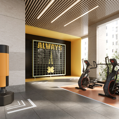  现代公共健身区su模型 