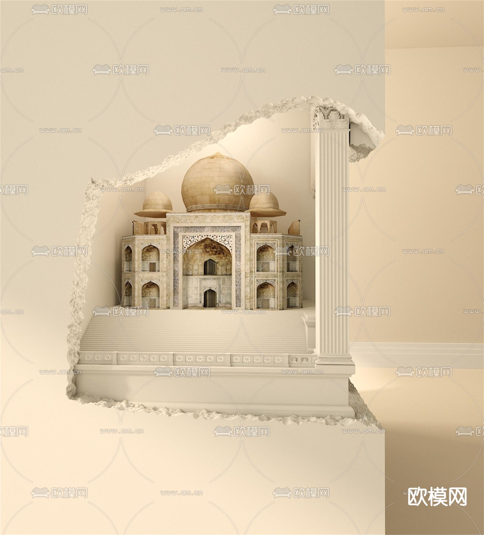 嵌入式壁灯 石膏壁灯3d模型