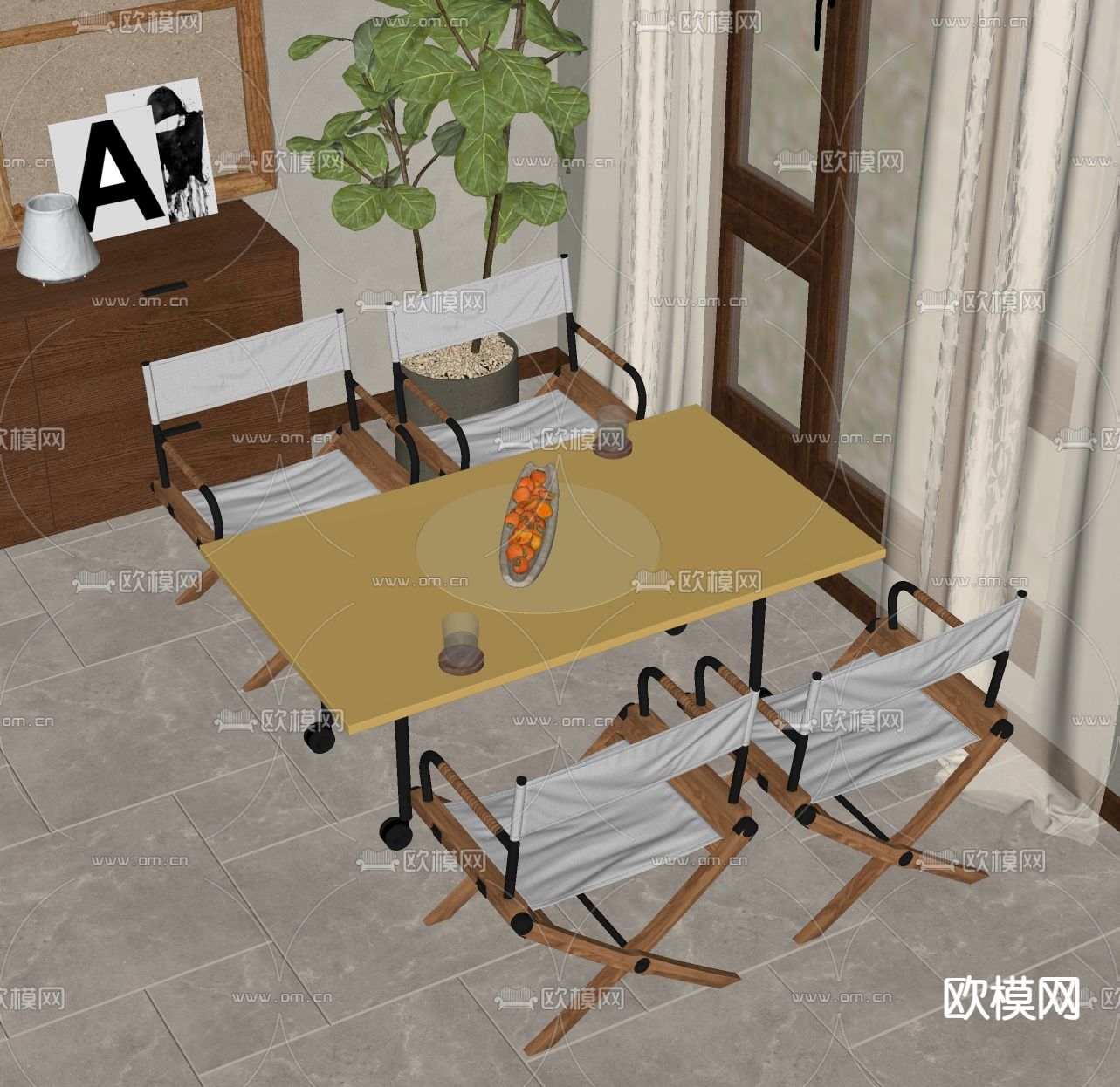 户外折叠椅su模型下载（渲染图1）